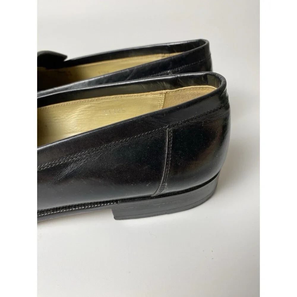 Neiman Marcus Men’s Black Leather Tassel Slip On Shoes 8.5 M